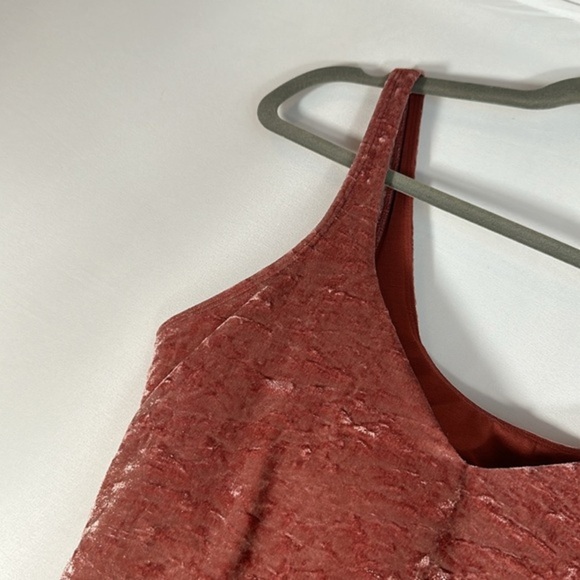 Lululemon Crushed Velvet Align Cropped Tank Top in Soft Cranberry LE - Picture 3 of 6